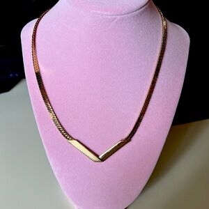 Vintage Act II, Gold tone Chevron Necklace